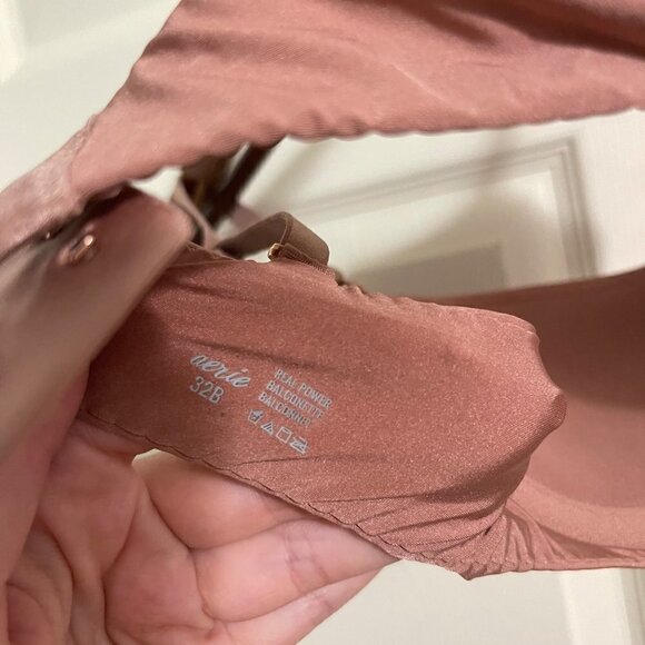 Aerie Womens Orange Tan Real power Lined Balconette Underwire Bra Size 32B - Picture 2 of 8